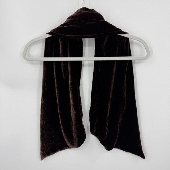Brown velvet scarf 20” x 10” - Picture 2 of 3